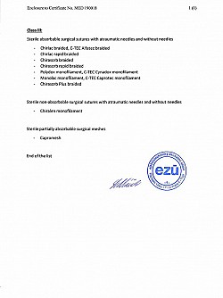 Certificates,Surgical sutur.-Certificates,surgical materials,Chirana T-injecta (chirmax.cz)